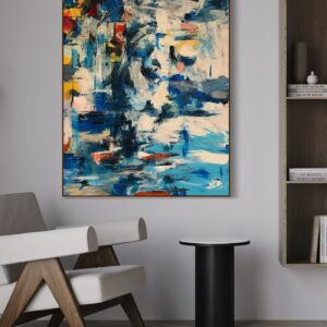 Beach Lights painting displayed on a wall