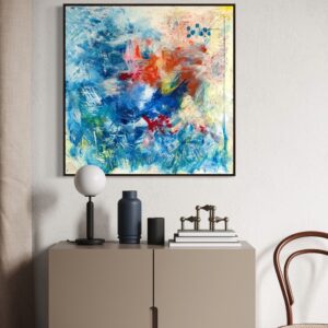 data painting - displayed hanging on wall
