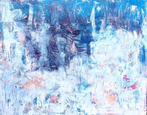 Blue Jeans is an abstract original acrylic painting by Janice Savage.