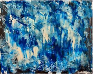 Falls – Abstract Blue Painting Inspired by Water and Movement