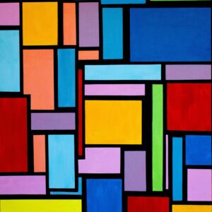 Colorful rectangles in a grid, separated by thick black lines.