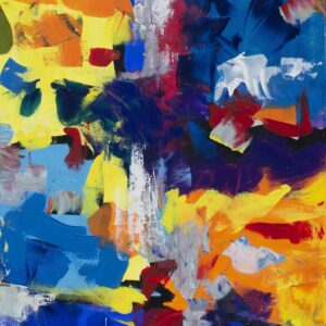 Layered application with scraping, dragging, and mark-making