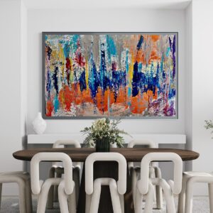 Urban weather painting in interior setting